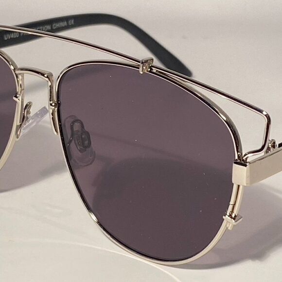 0632 Sunglasses With Dark Gray Mirrored Lenses with Silver Aviator Frame… main image 5